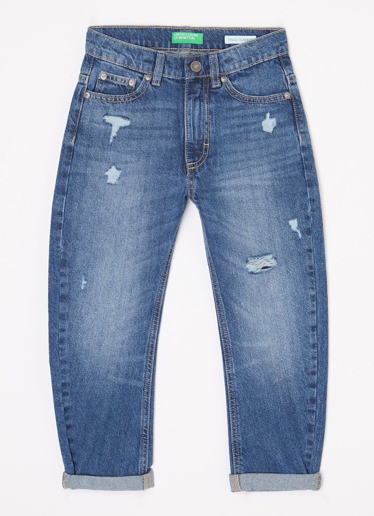 Benetton Tapered jeans with destroyed finish