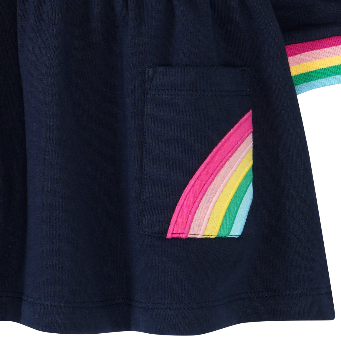 Baby Sweatkleid mit bunten Bündchen