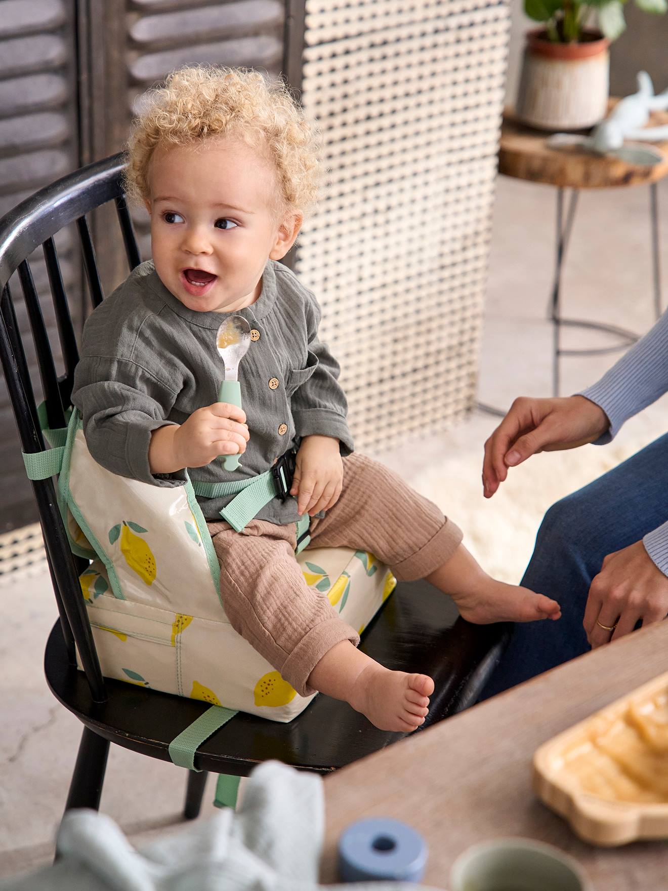 Little big friends Kinder Stuhl-Sitzerhöhung EASY UP BABYTOLOVE - dunkelblau gestreift