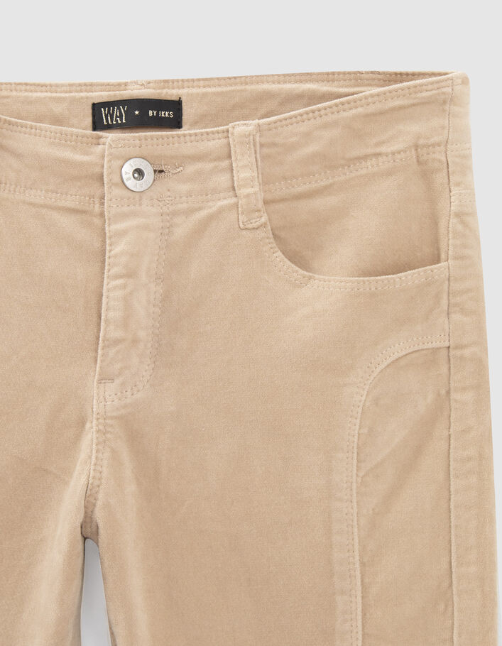 Pantalon FLARE beige taille basse en velours fille