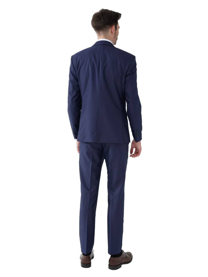 Steffen Klein Business-Anzug SLIM FIT in marine strukturiert günstig kaufen