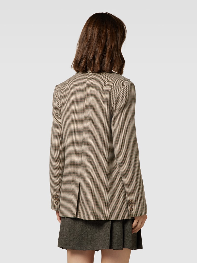 Blazer mit Hahnentrittmuster Modell 'CHARLOTT' in mittelbraun