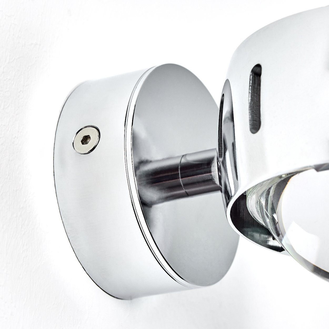 hofstein Wandleuchte Osacca Wand-Lampe, halbrunde Designer-Effektlampe in modernem chrom, ohne Leuchtmittel, mit Schlitzen, die Wandbeleuchtung funktioniert mit LED oder Halogen