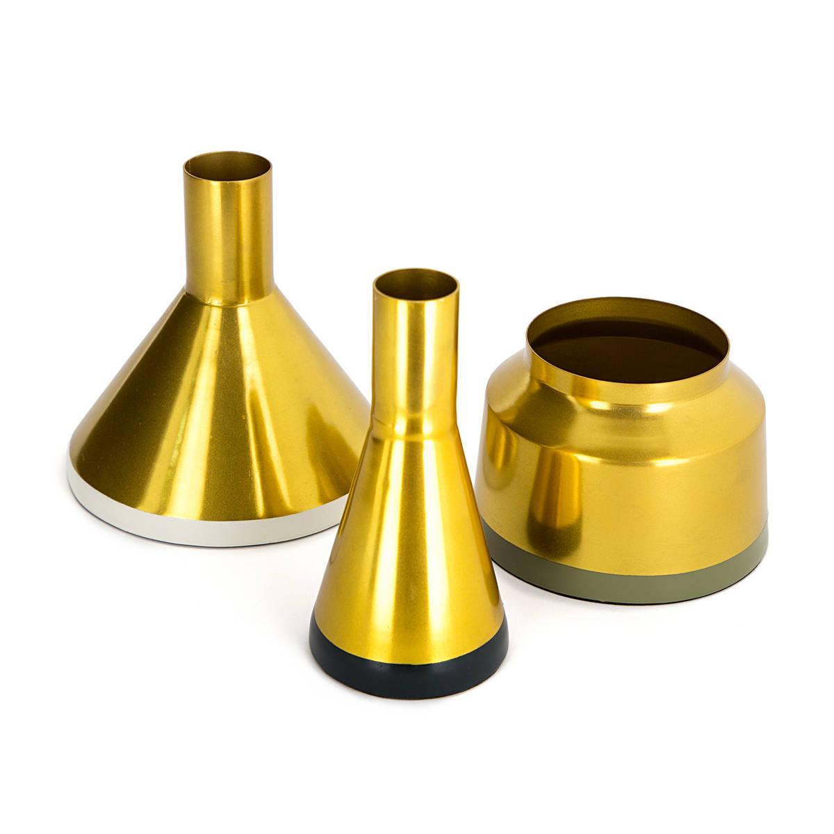 Kayoom Vasen 3er Set Culture 160 Gold / Weiß / Grün / Grau
