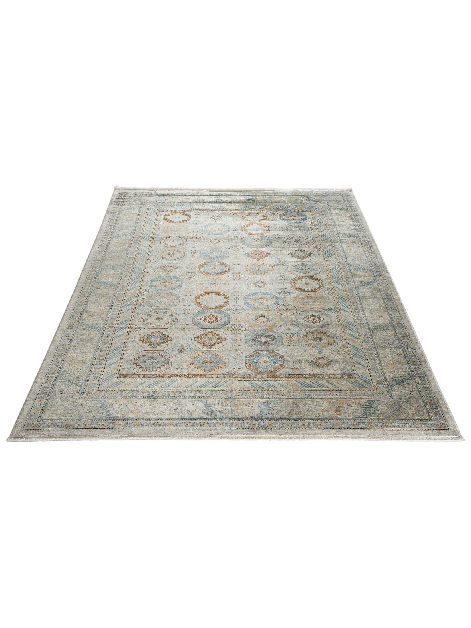 Kayseri Vintage-Teppich, Blau/Gold
