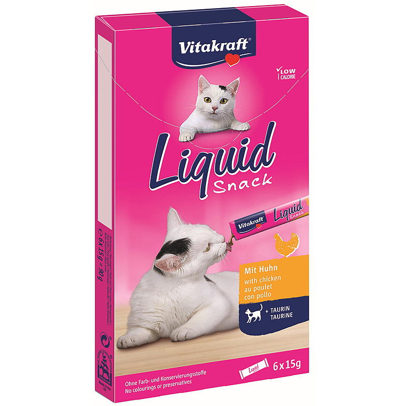 Vitakraft Kattesnacks 6x15 g Liquid kylling Vitakraft