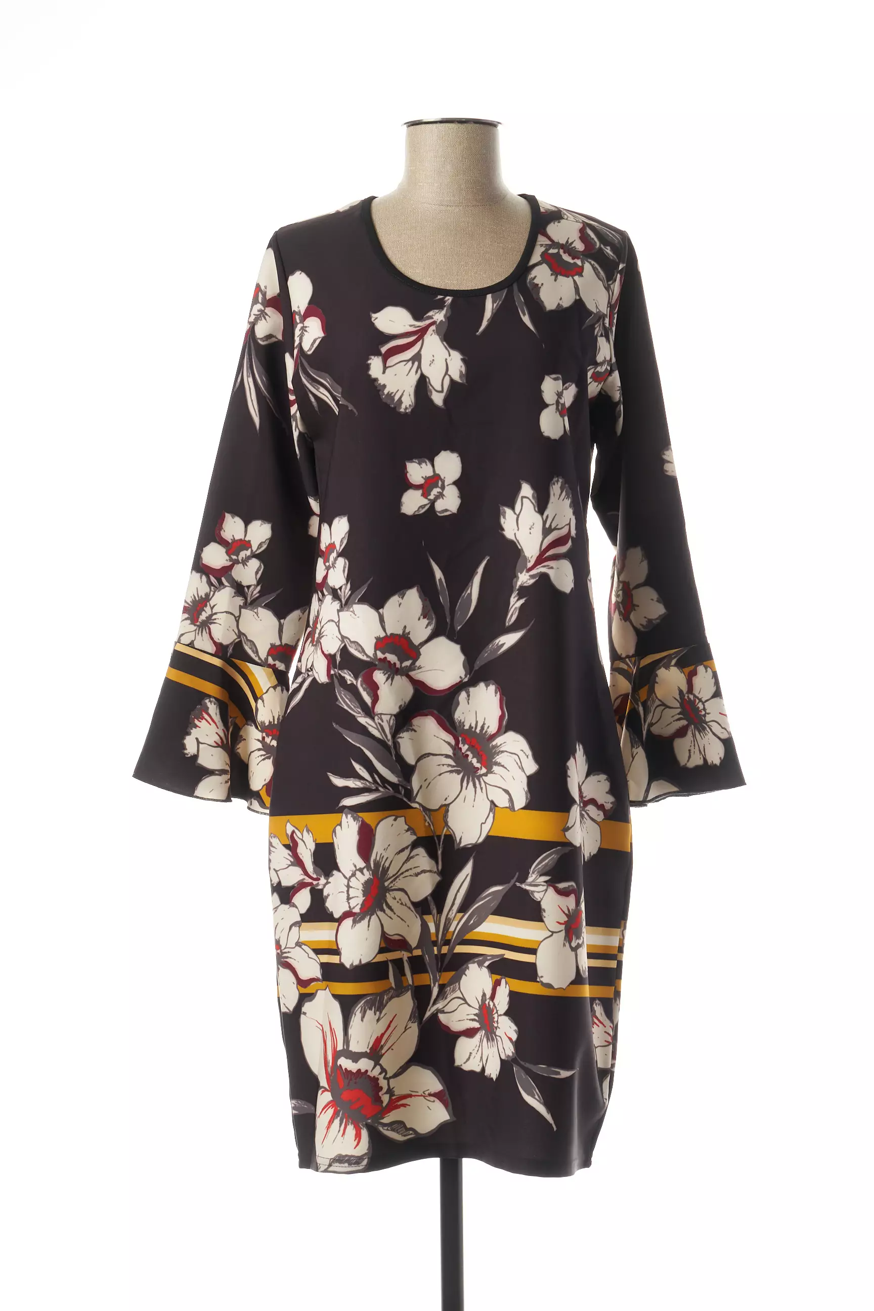 Quatre Vingt Jours Robes Mi Longues Femme couleur noir