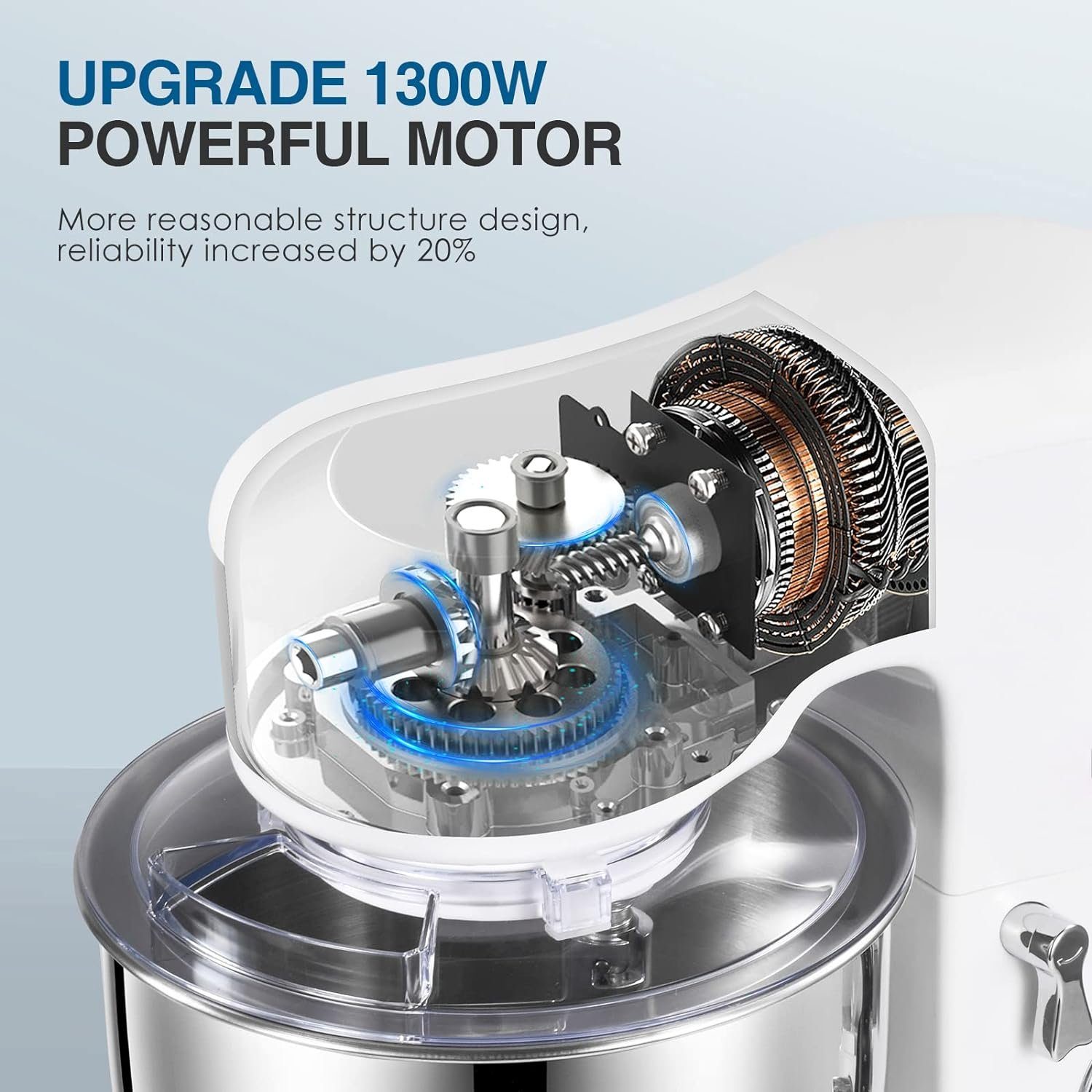 A Ade Küchenmaschine 10 Geschwindigkeitsstufen Knetmaschine, 1300,00 W, 5,50 l Schüssel