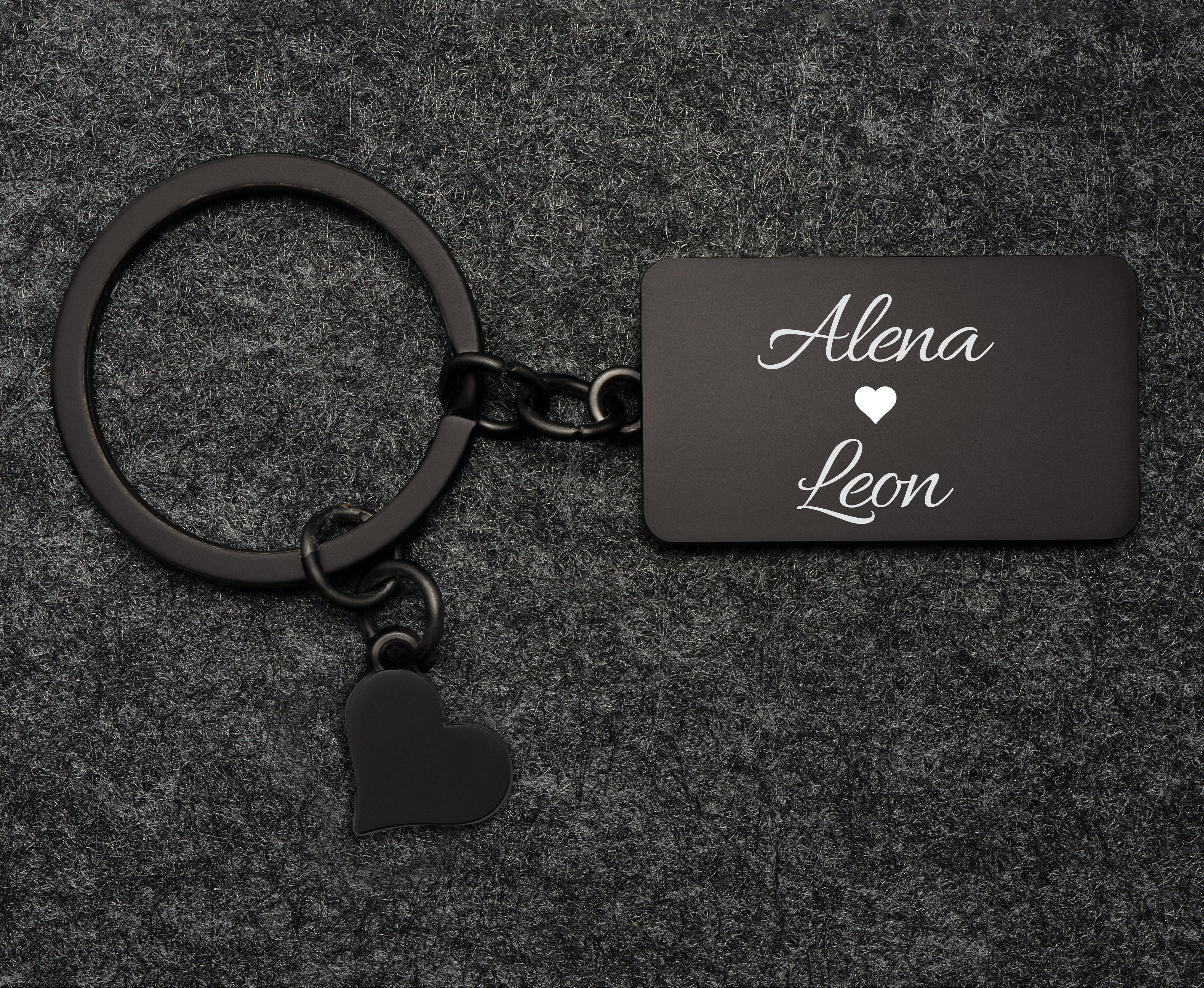 Mister Boncuk Handmade Jewelry Schlüsselanhänger mit Gravur RECTANGLY Personalisierter Schlüsselanhänger mit Gravur (Geschenke für Männer und Frauen), Personalisierbar mit Lasergravur