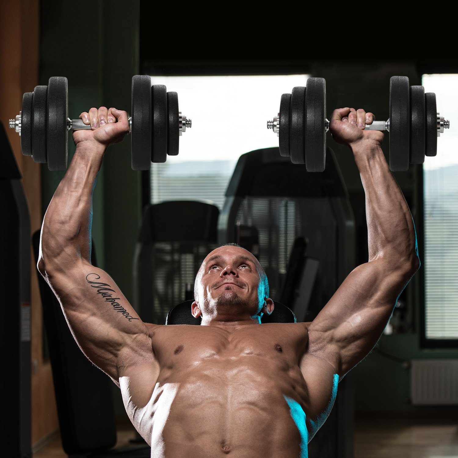 HOMCOM Hantel-Set Kurzhantel-Set 40 kg, Schwarz, (Set, 2er Set Kurzhanteln mit 12 Hantelscheiben), für Krafttraining und Fitness