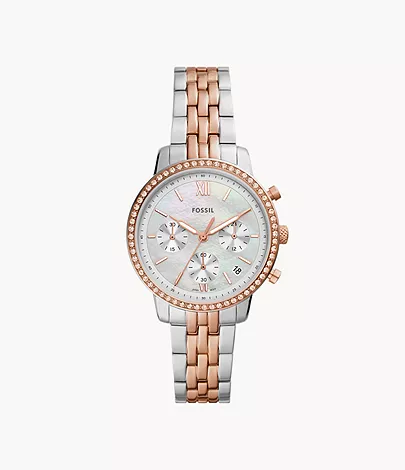 Fossil Uhr Chronograph Neutra Edelstahl zweifarbig