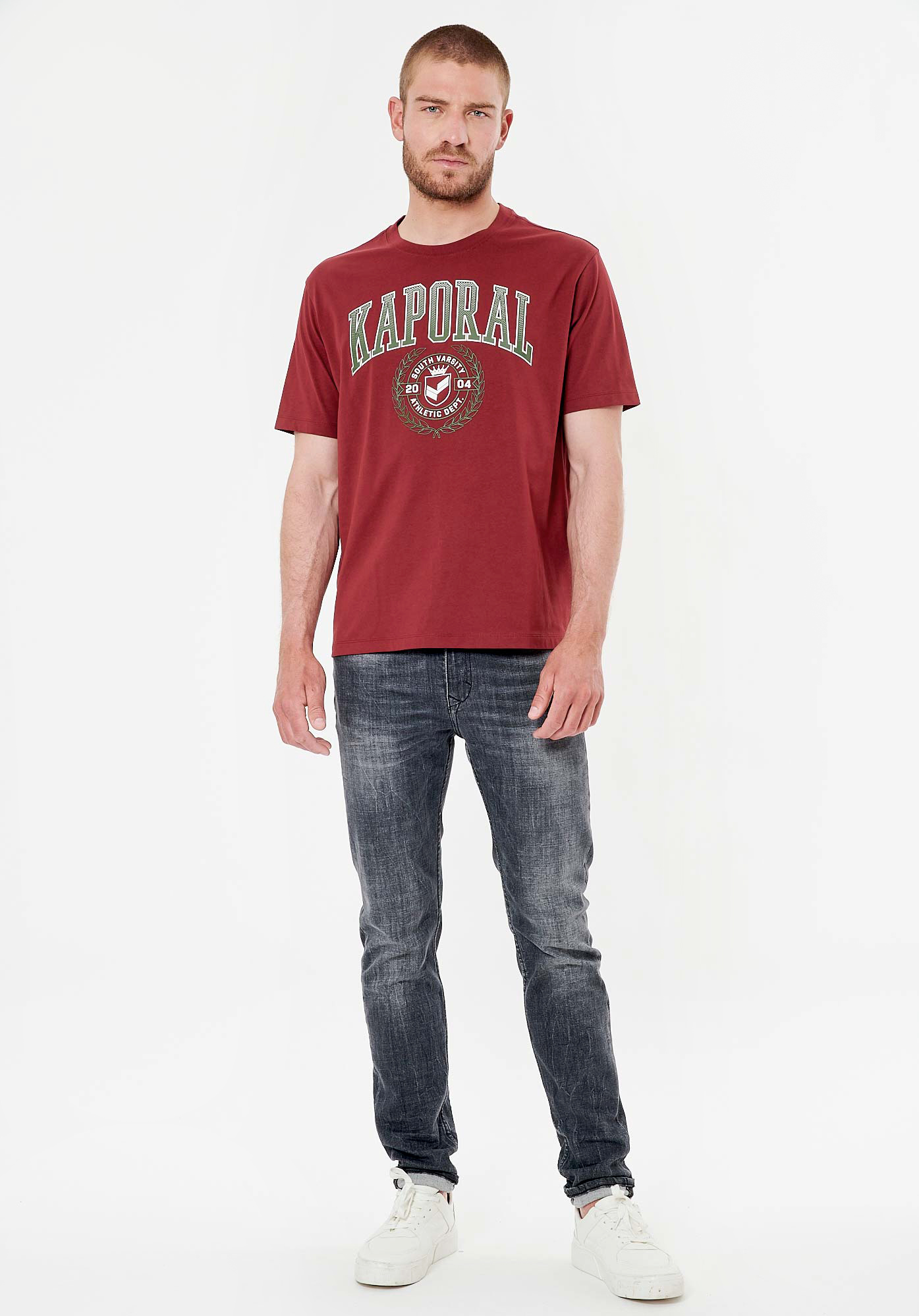 ROBIN  T-shirt bordeaux homme 100% coton