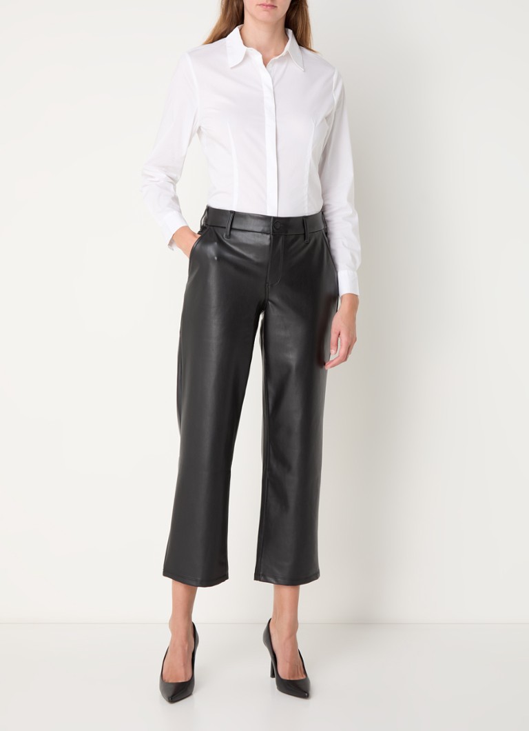 Pantalon court taille haute coupe droite NYDJ en similicuir