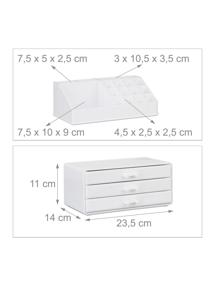relaxdays Makeup Organizer in Weiß günstig kaufen onesize