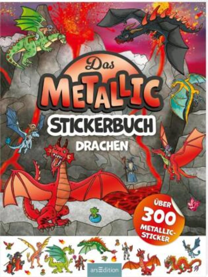 ars edition Buch - Das Metallic-Stickerbuch - Drachen günstig kaufen onesize