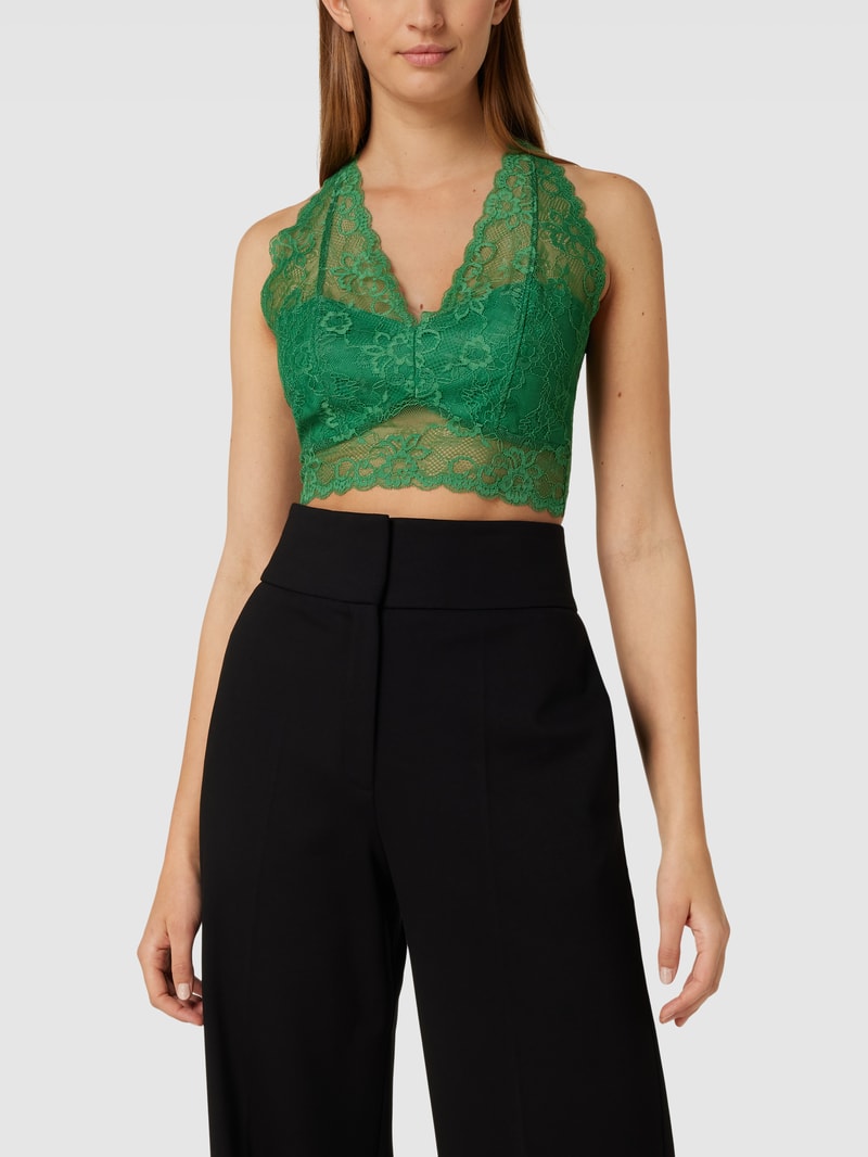 Bralette mit Spitzenbesatz Modell 'DOLLY' in grün