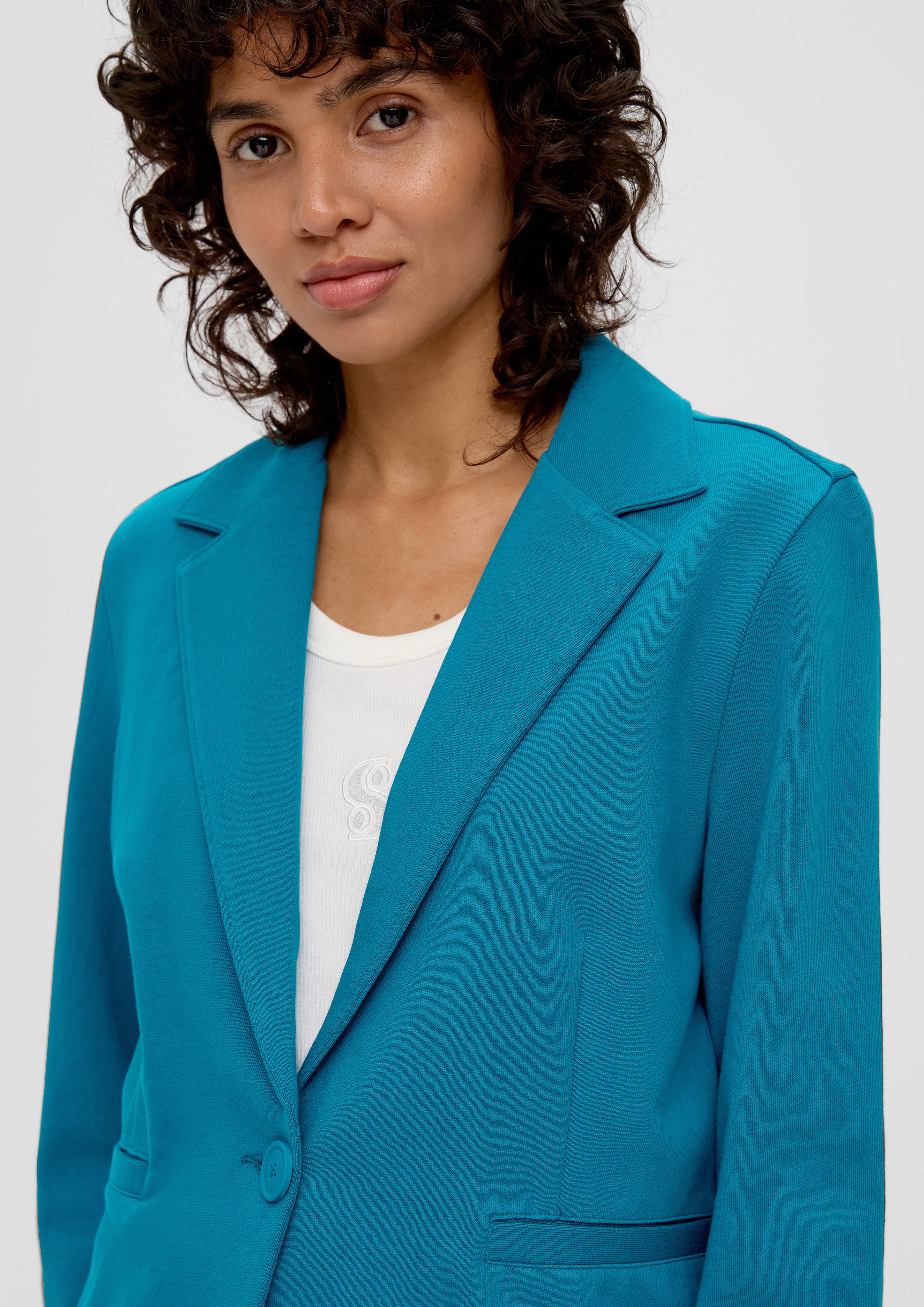 s.Oliver Jackenblazer Blazer aus Sweat Teilungsnähte
