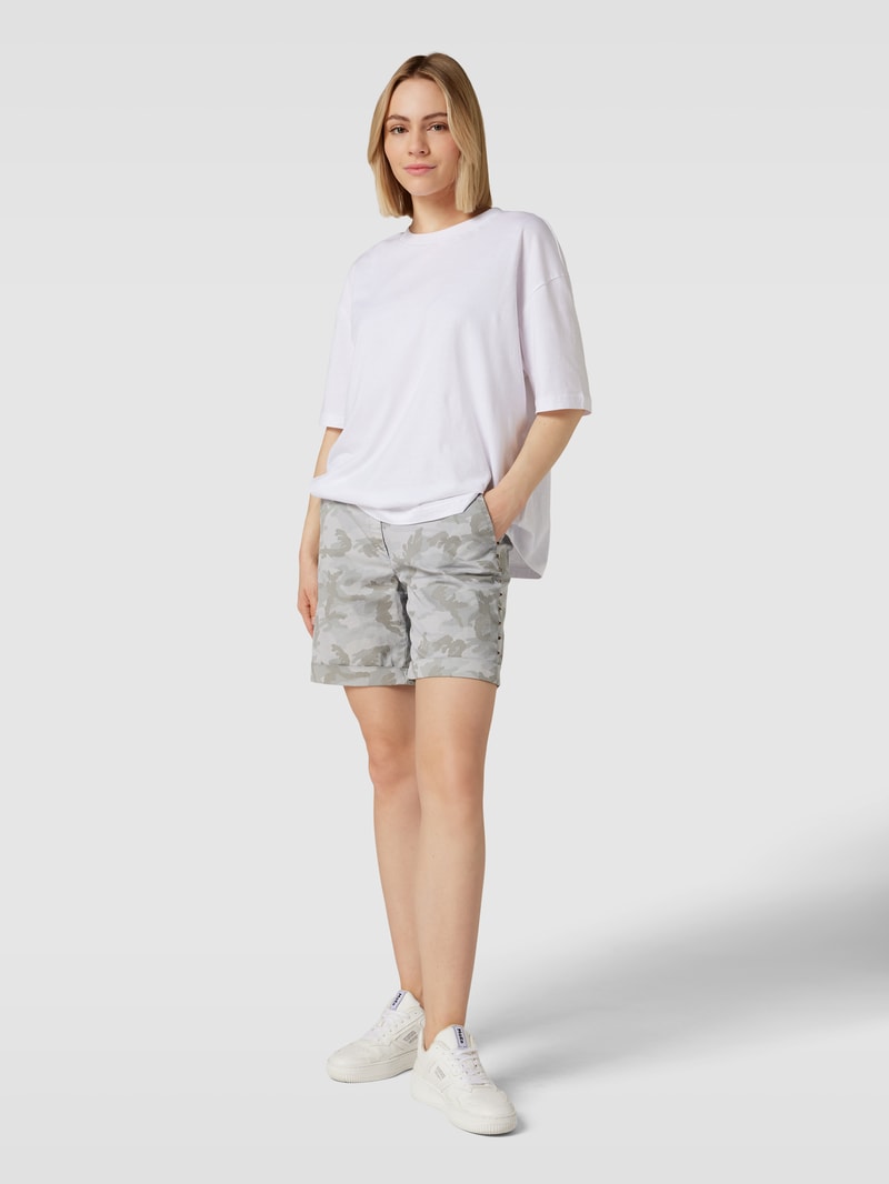 Bermudas mit Allover-Muster Modell 'JACQUELINE CURVY' in hellblau