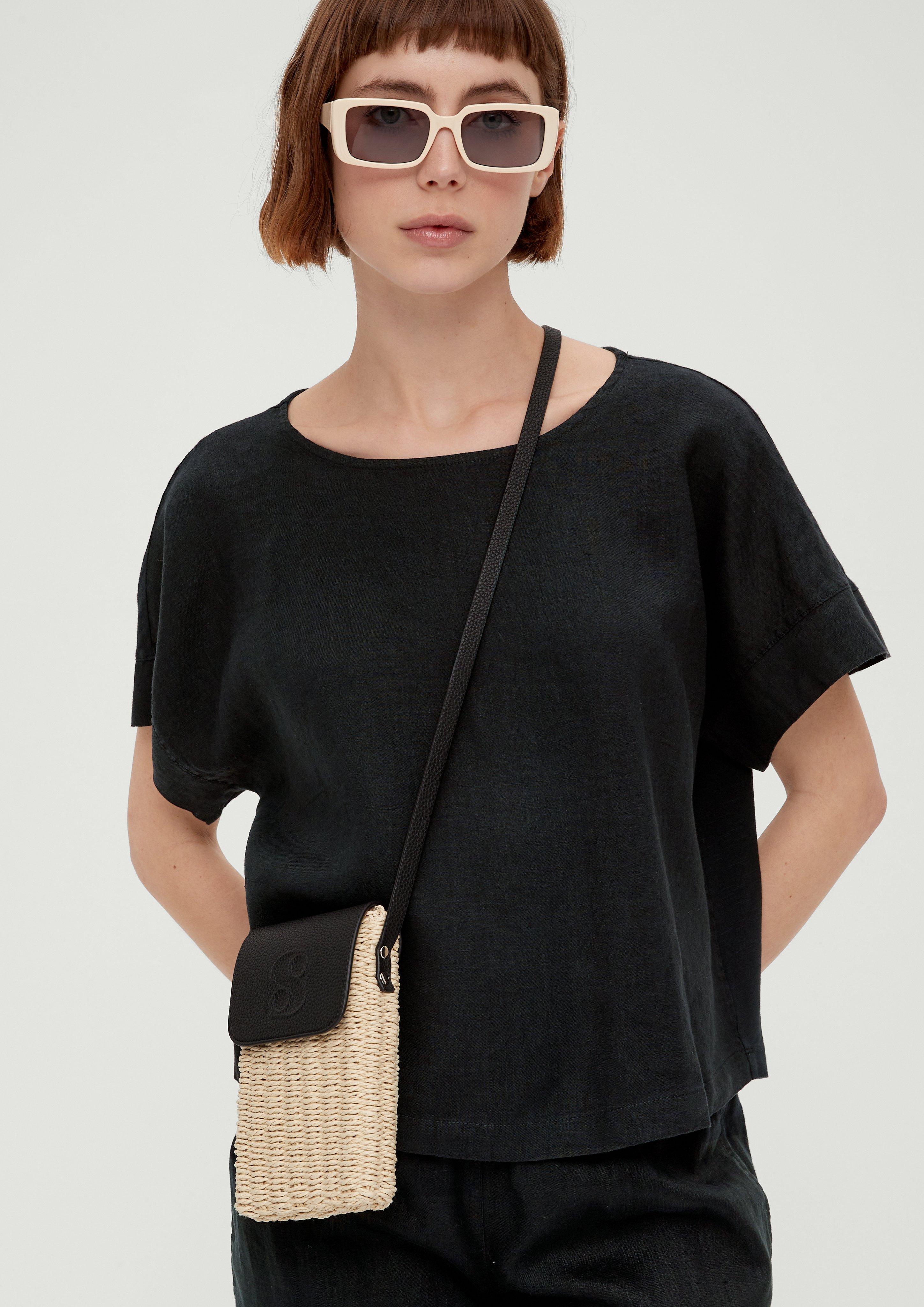Blusenshirt mit Leinen-Front  2132145-9999