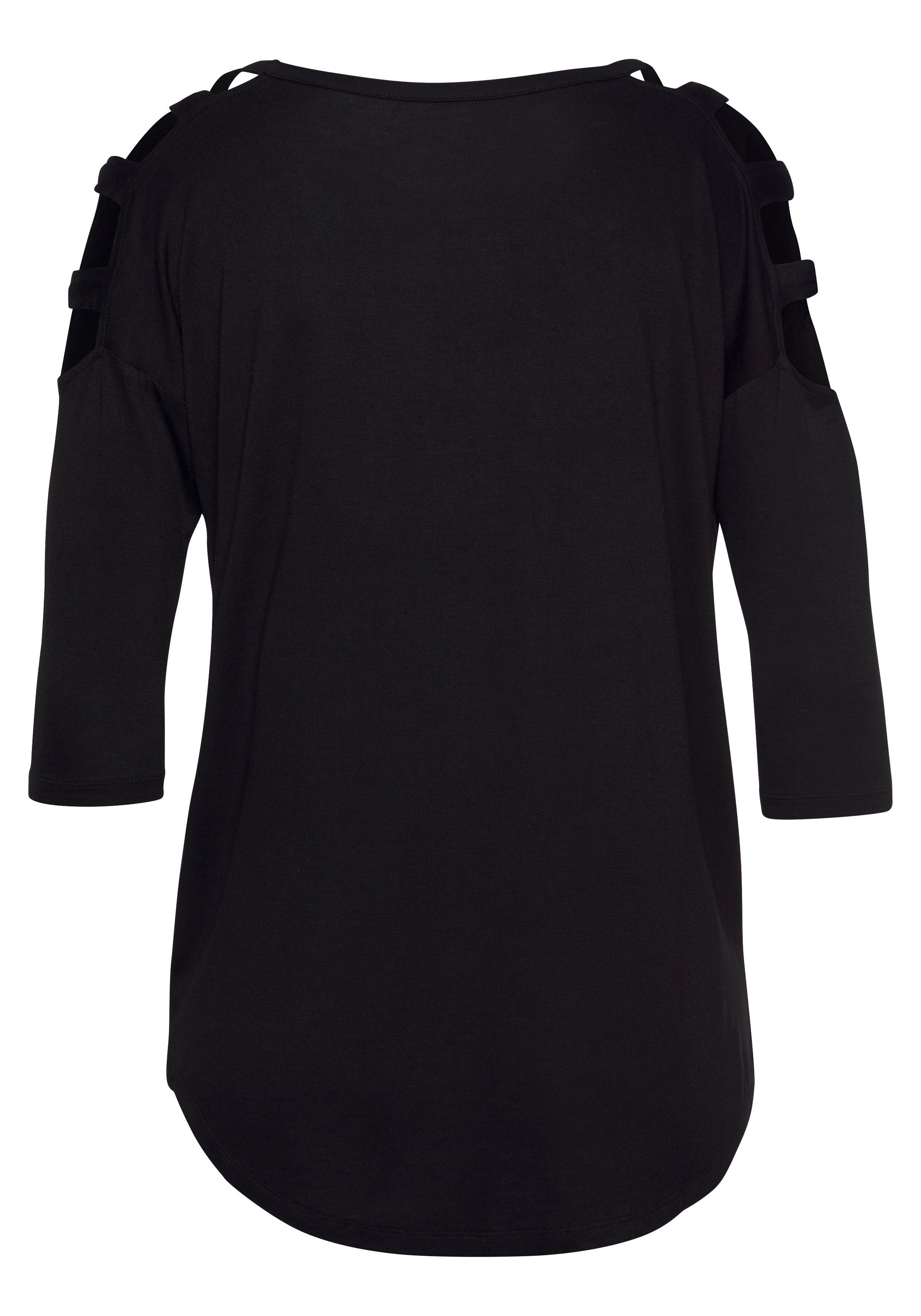 LASCANA 3/4-Arm-Shirt mit Cut-outs