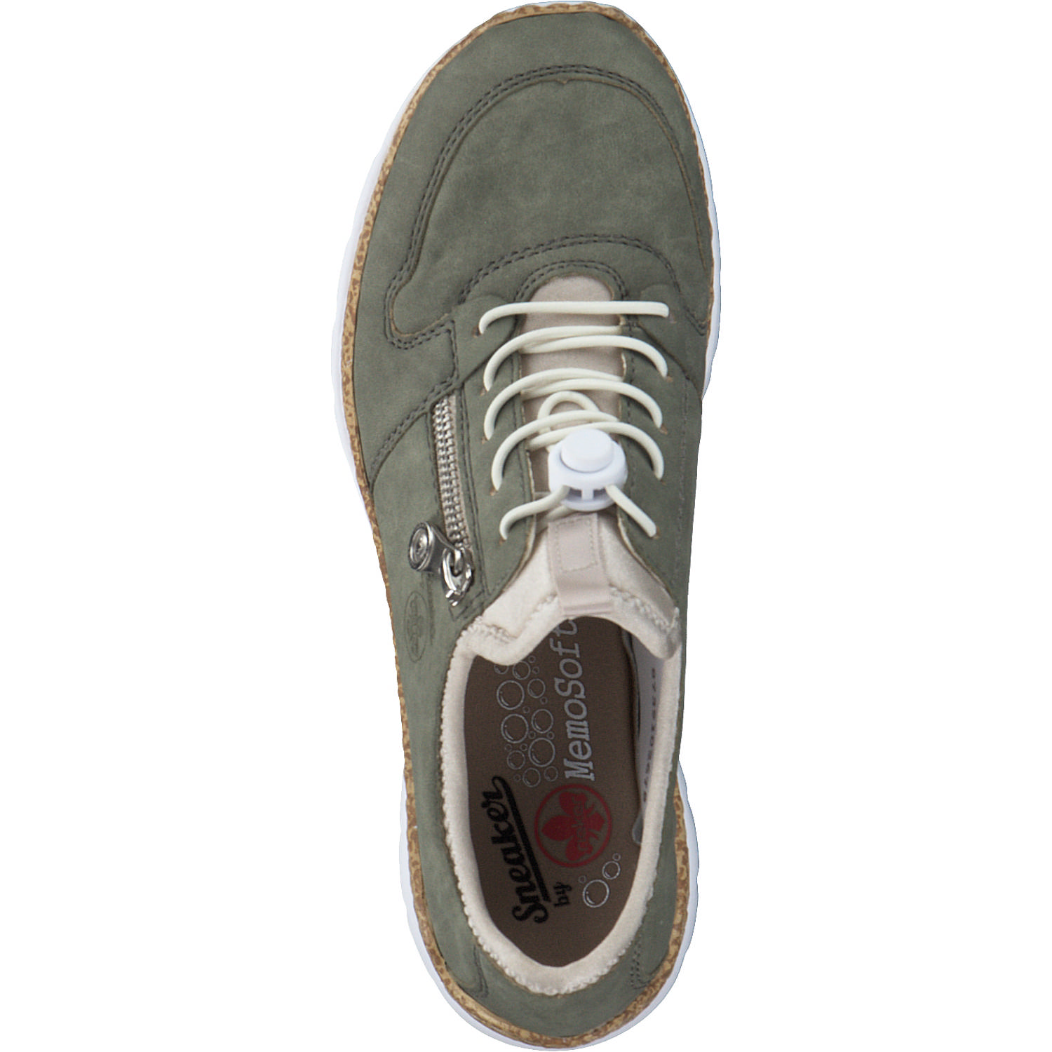 Rieker N42G0, Schnürschuhe, Damen, schilf/perlcreme