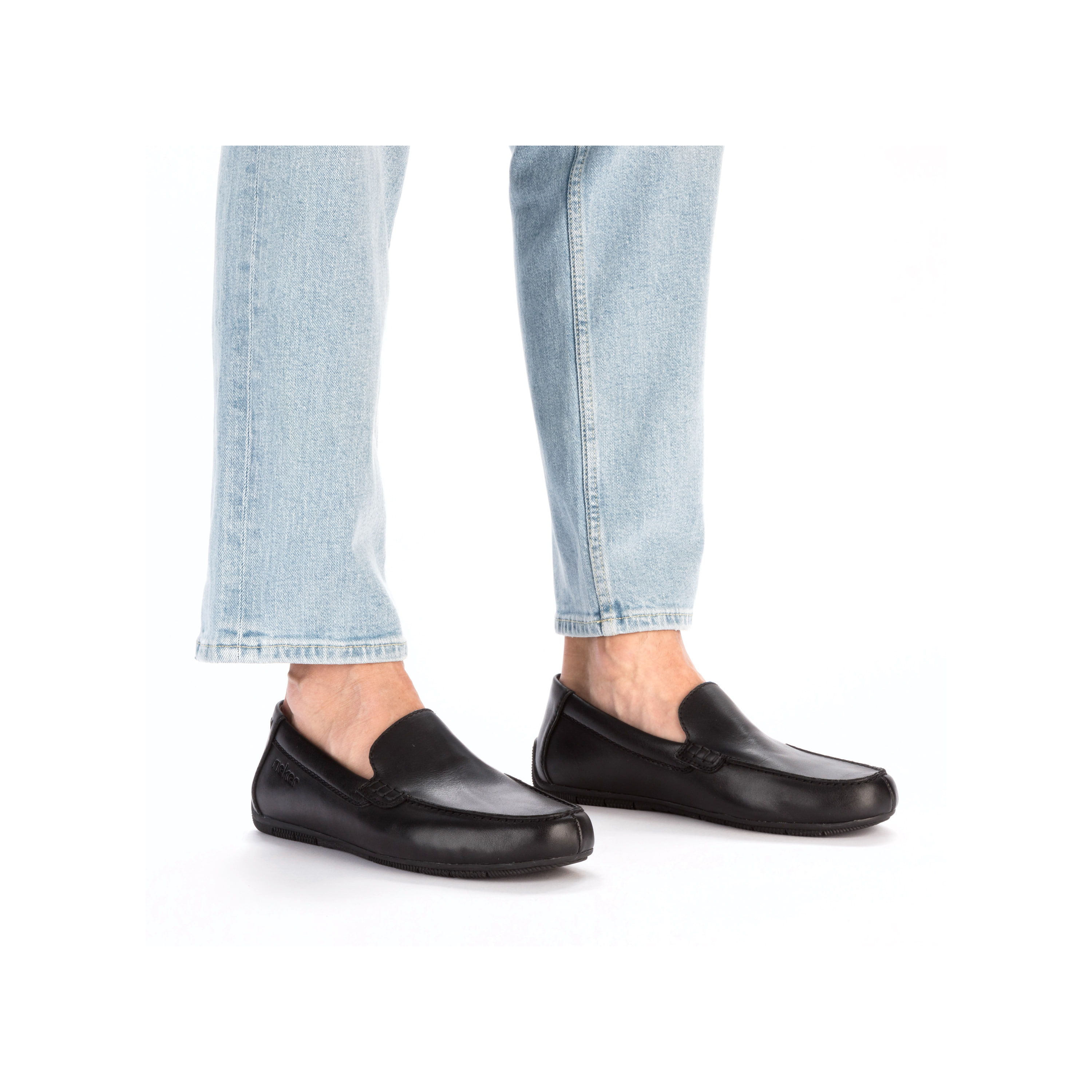 Rieker Herren Slipper glanzschwarz
