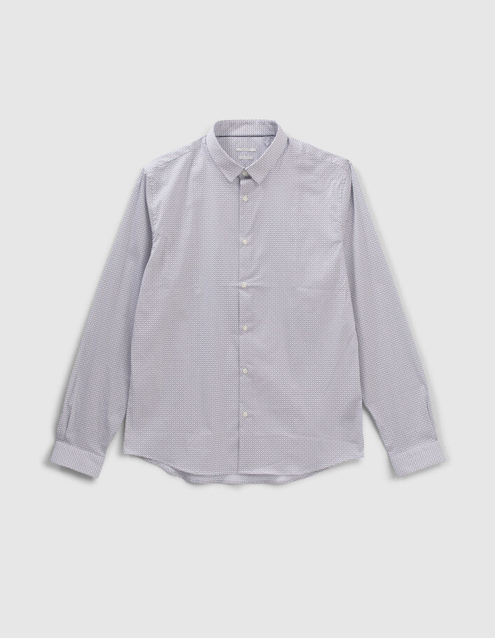 Chemise SLIM blanche imprimé minimaliste EASY CARE Homme