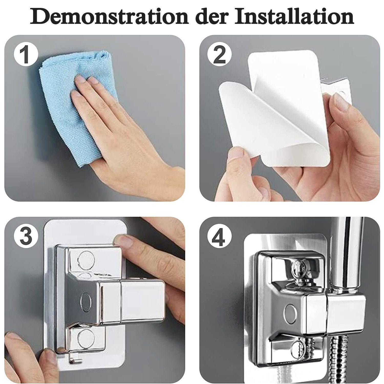 NUODWELL Handbrause Duschbrause Duschhalterung ohne Bohren Handbrause Halterung