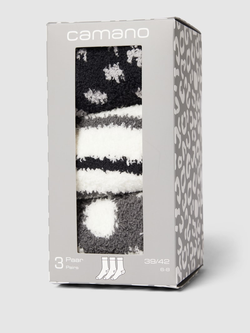 Socken mit Allover-Muster im 3er-Pack in schwarz