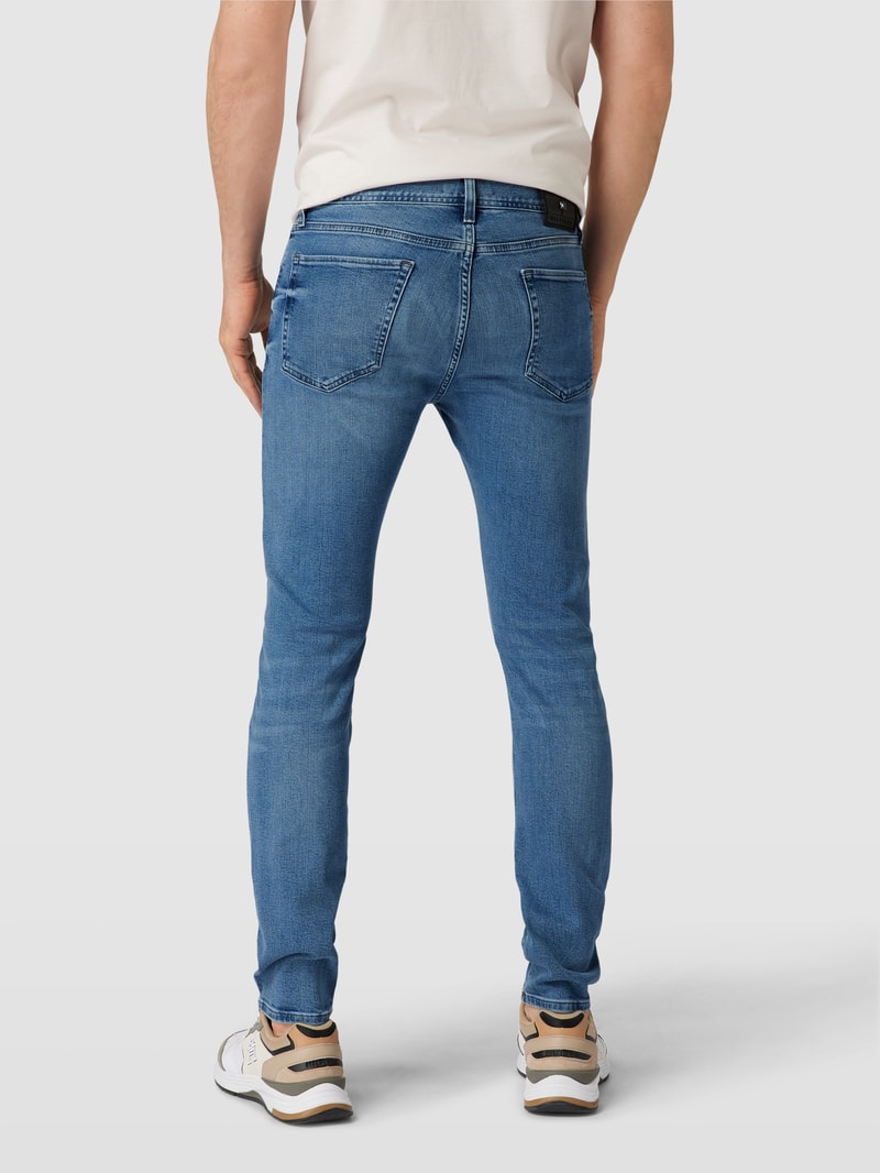 Slim Fit Jeans mit Knopf- und Reißverschluss Modell 'STEVEN' in blau