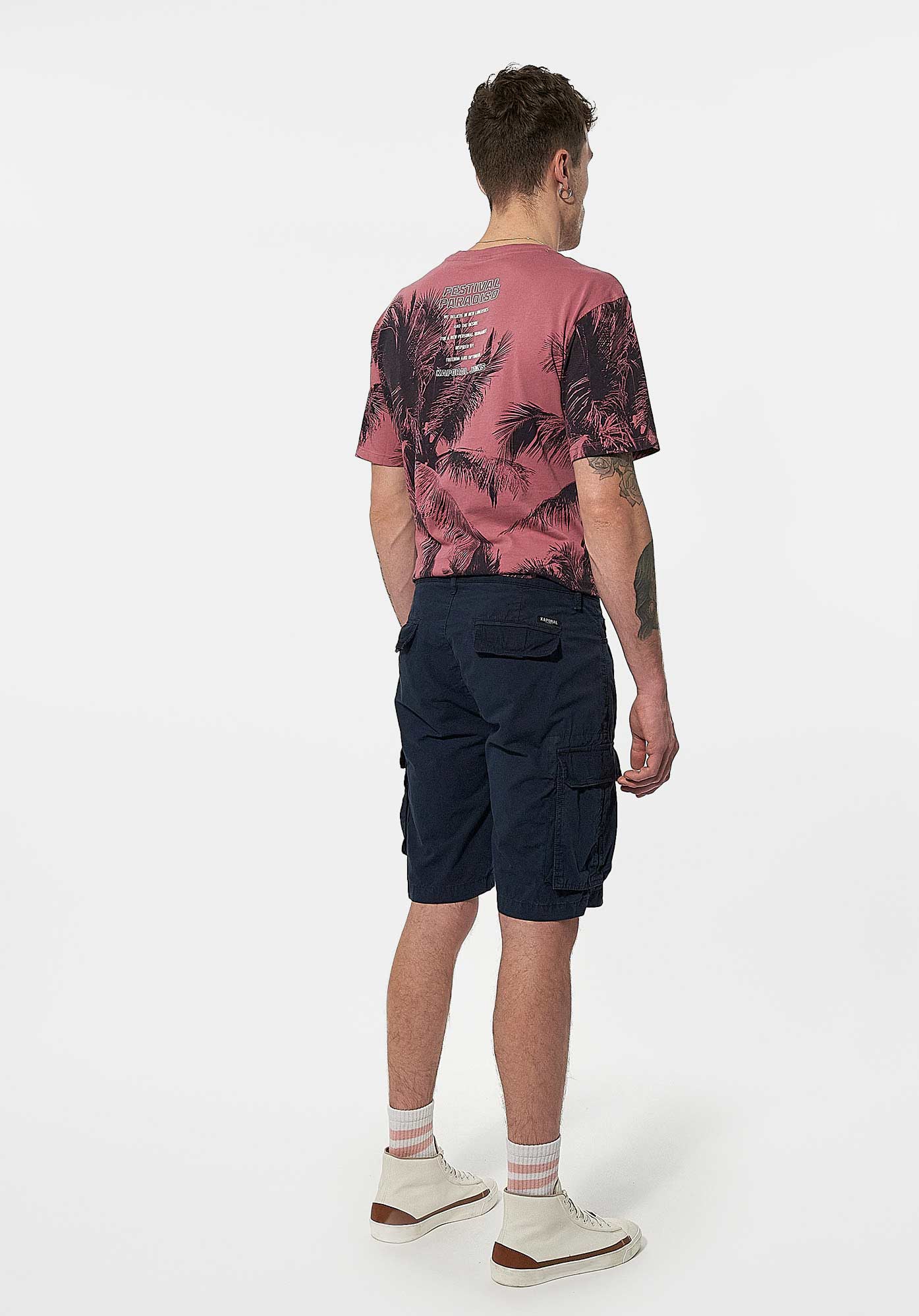 NIMES  Bermuda cargo bleu Homme en 100% coton