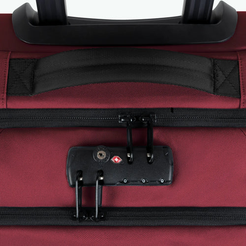 Sibiu burgundy 2-wheel soft suitcase