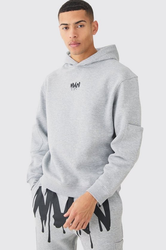 Oversize Man Trainingsanzug mit Taschen und Kapuze