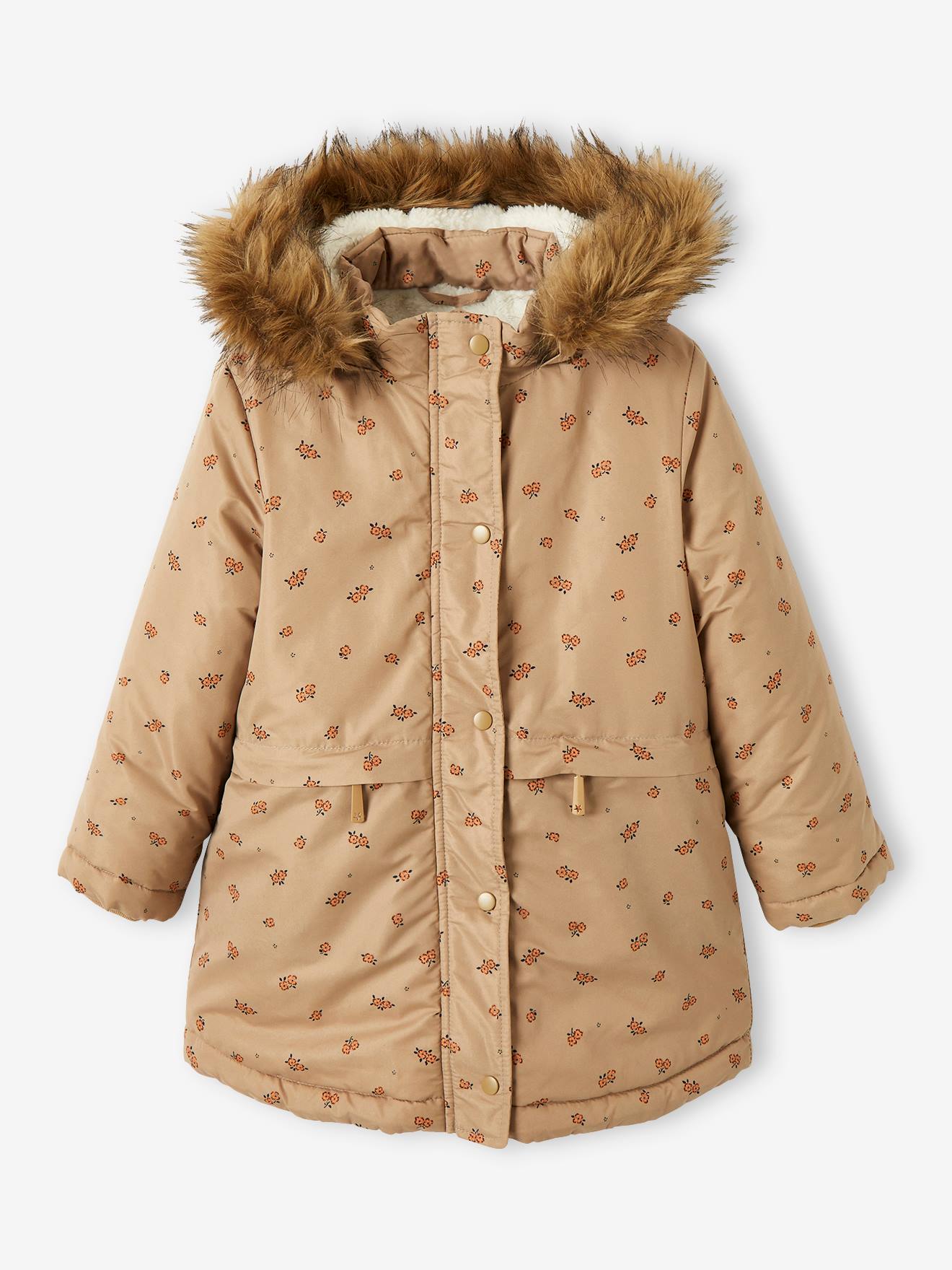 Vertbaudet Mädchen Winterjacke mit Recycling-Polyester - dunkelbraun