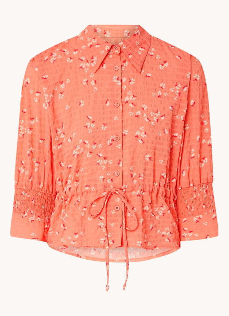 French Connection  Gretta cropped blouse met bloemenprint en trekkoord