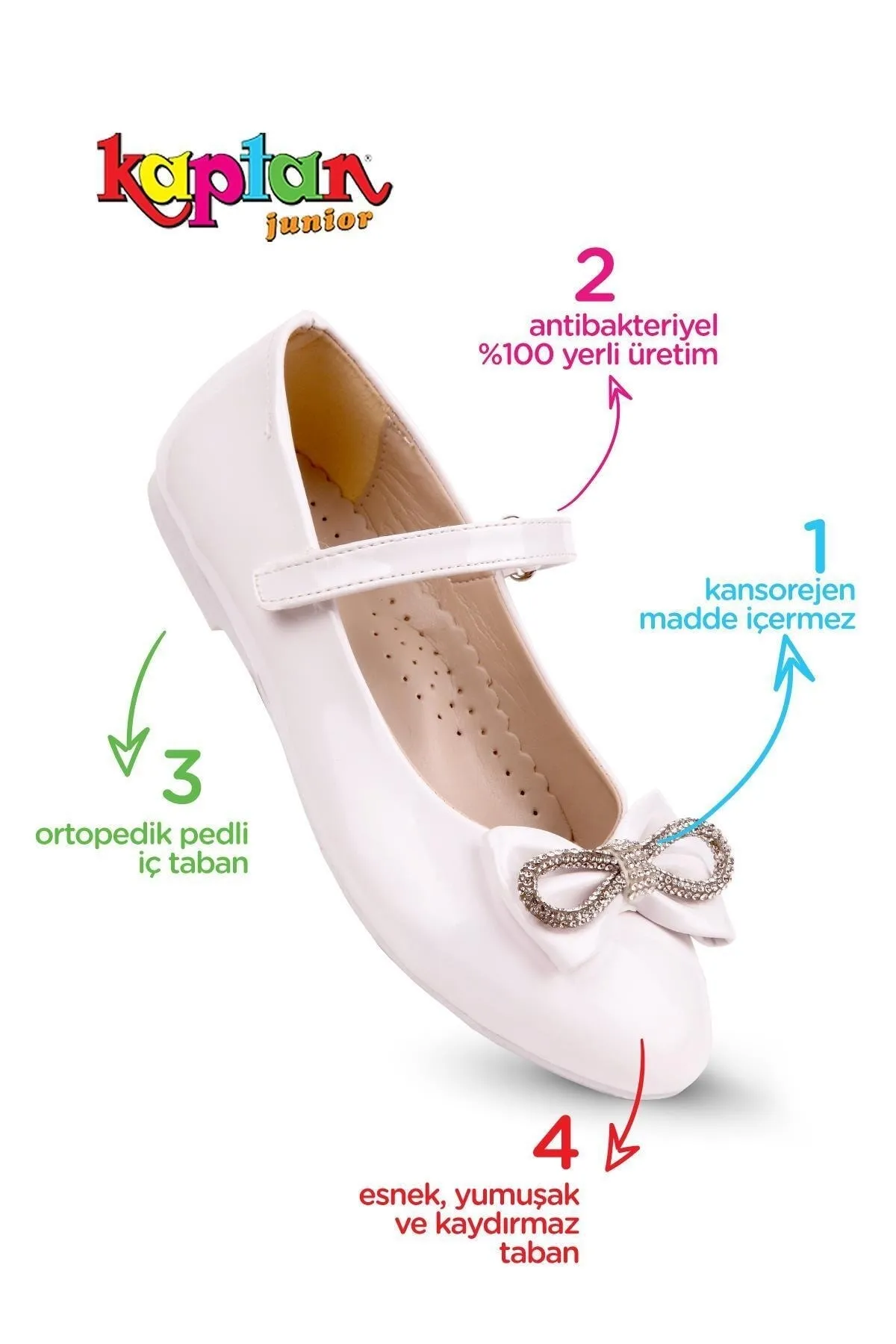 KAPTAN JUNIOR  Orthopädische Schuhe Ballerinas für Mädchen PSSK 420
