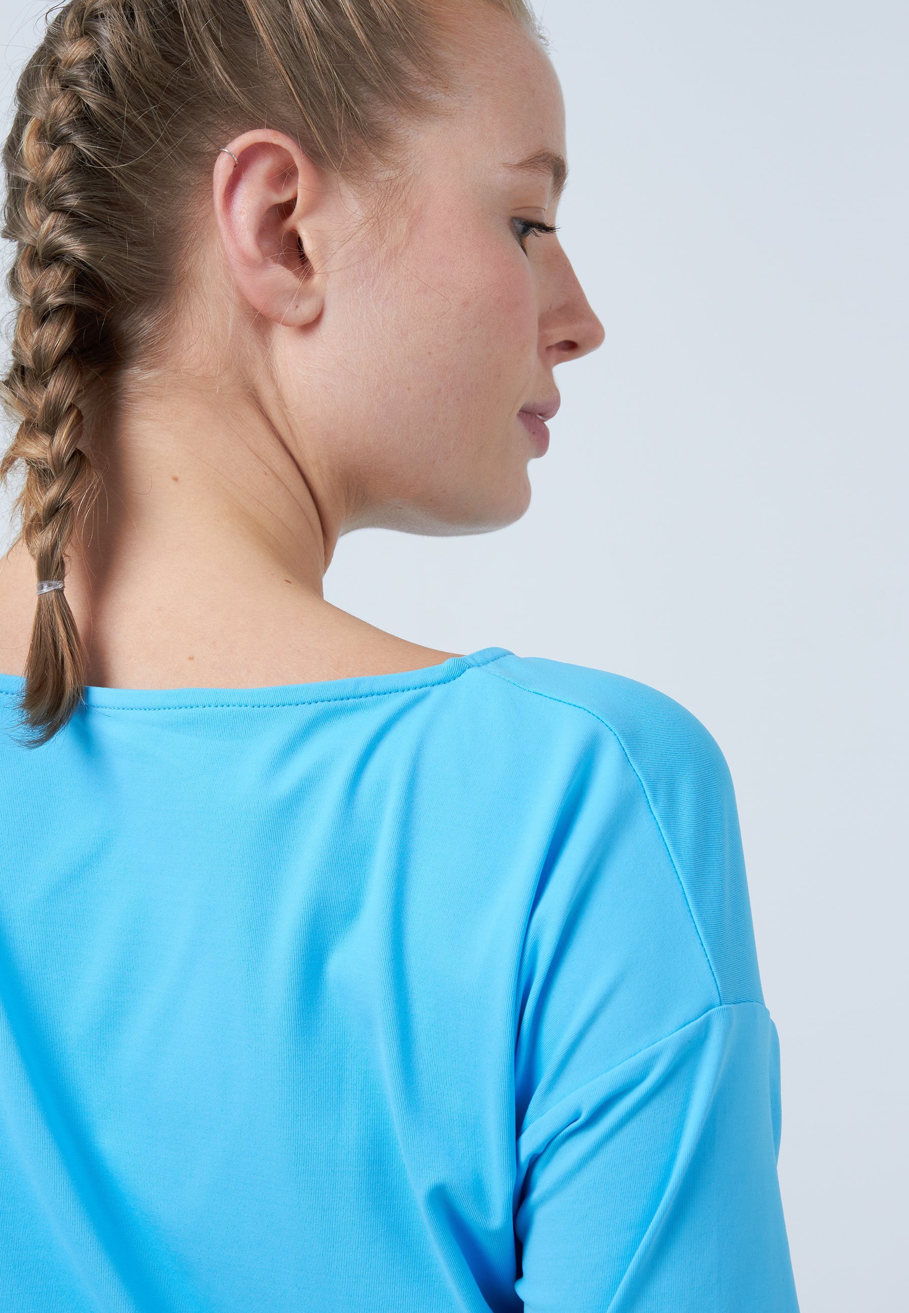 SPORTKIND Funktionsshirt Tennis 3/4 Loose Fit Shirt Mädchen & Damen hellblau