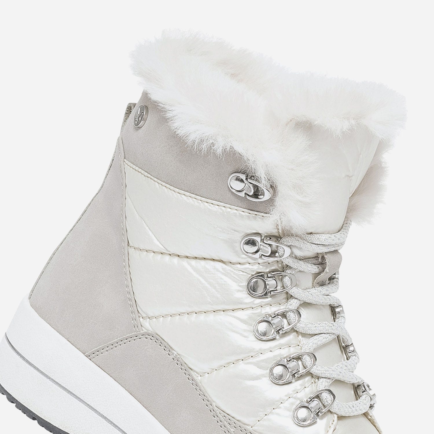 Boots CAPRICE blanc bi matière fourré