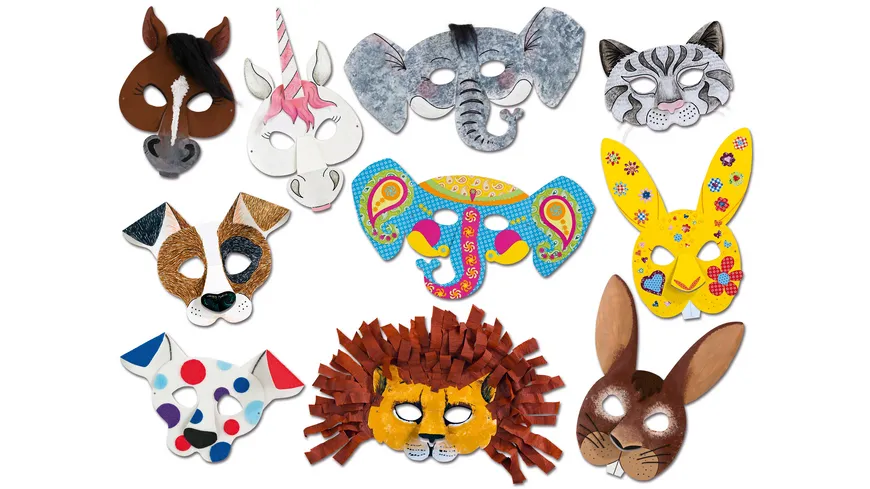 folia Kindermasken Tiermotive weiß