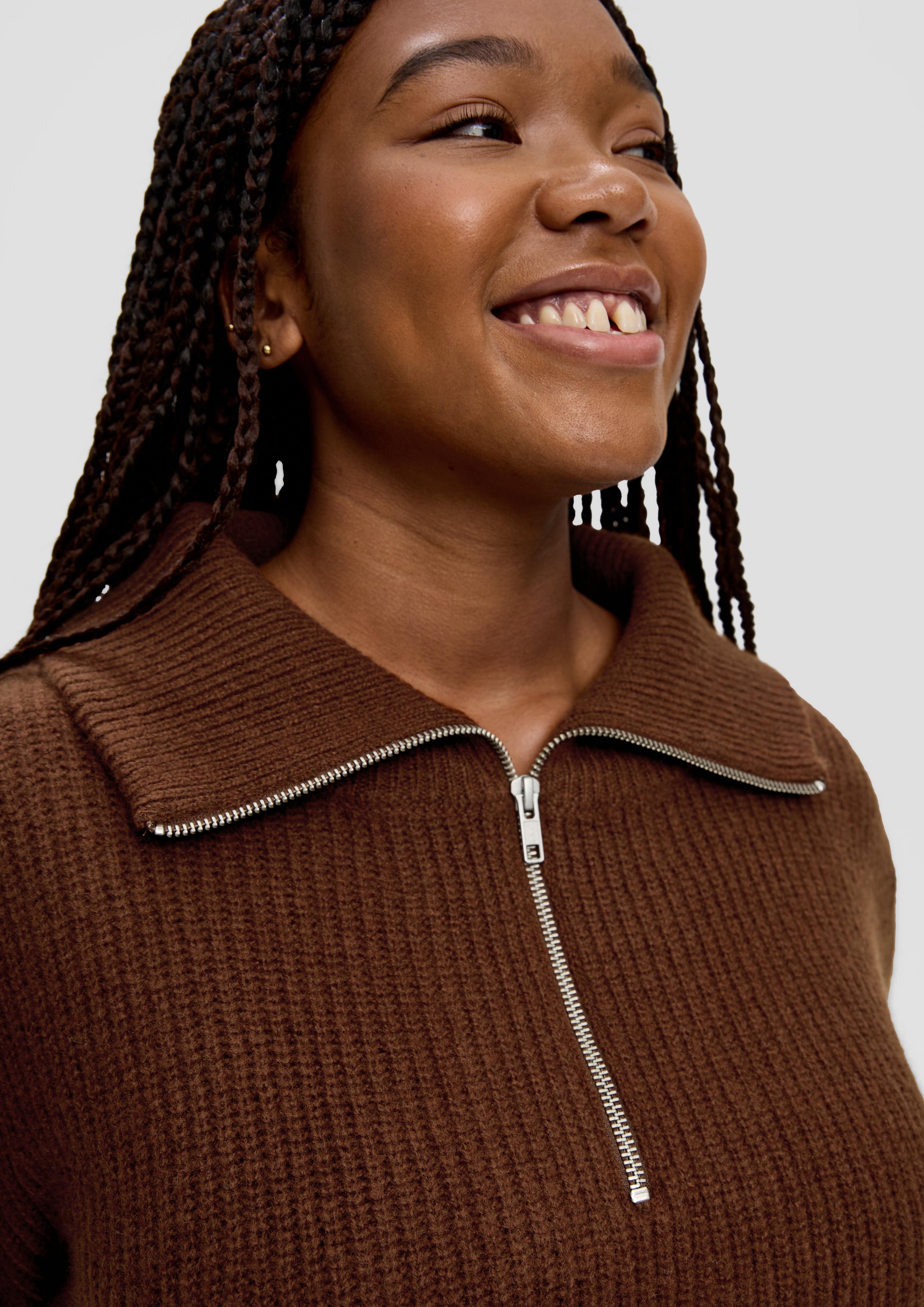 Strickpullover mit Troyer-Kragen  2136636-8797
