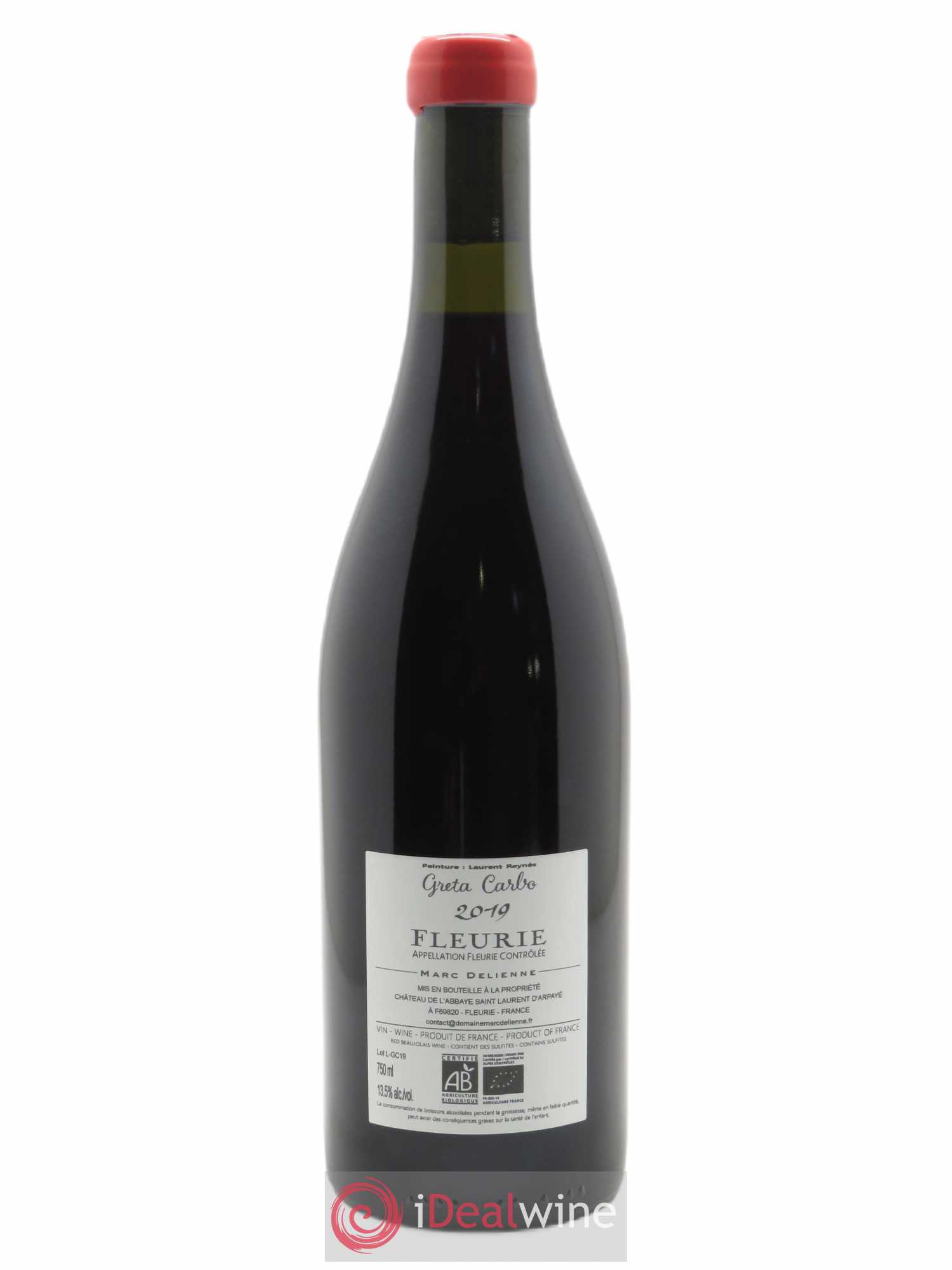 Fleurie Greta Carbo Marc Delienne  2019 - Lot de 1 Bouteille