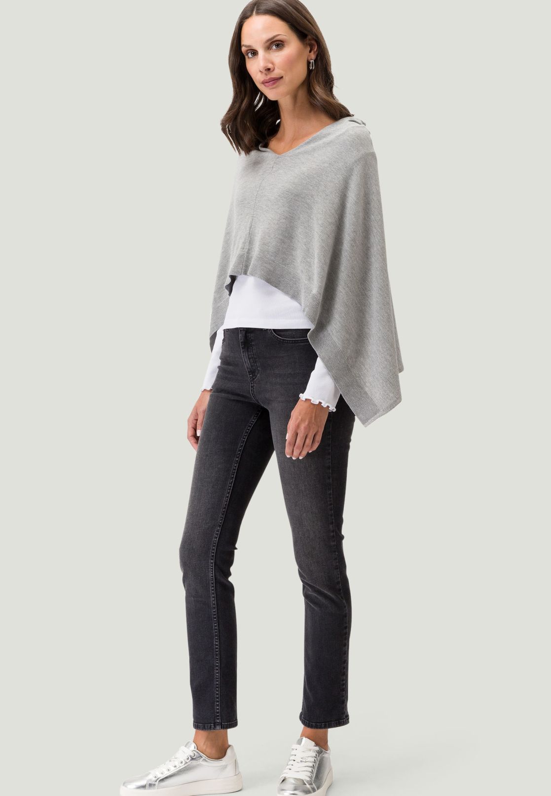 Poncho asymetrisch Feinstrick