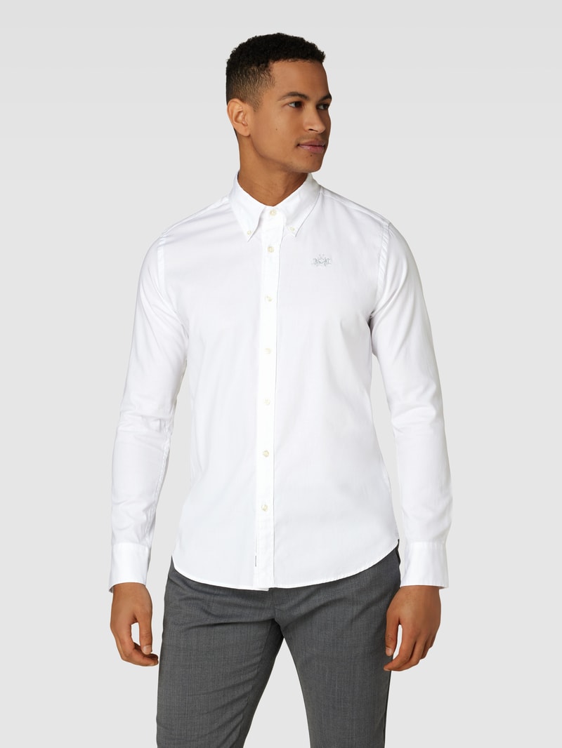 Freizeithemd mit Button-Down-Kragen in offwhite