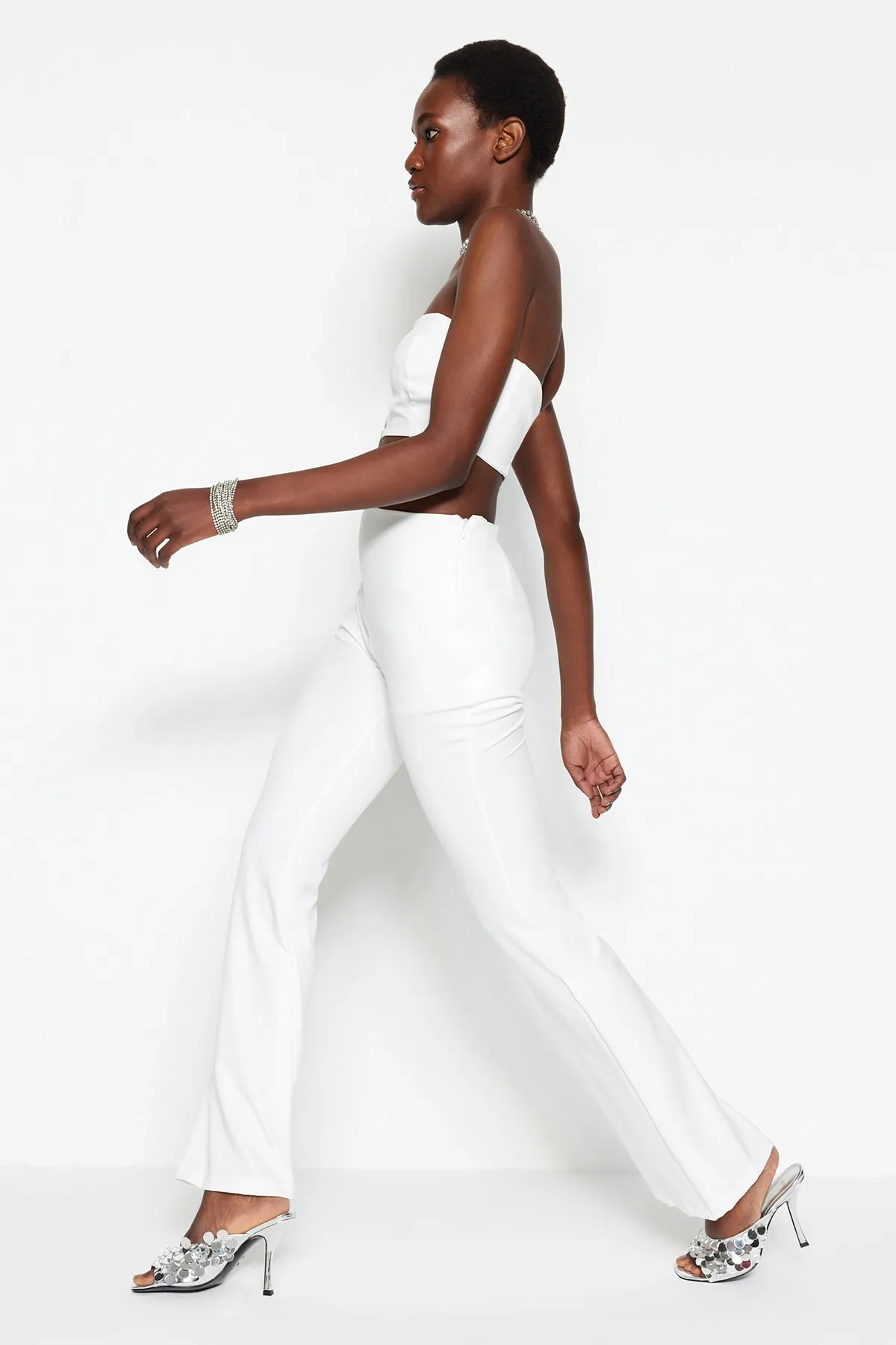 Trendyol Collection  Ecru gewebte Brauthose TPRSS23PL00022