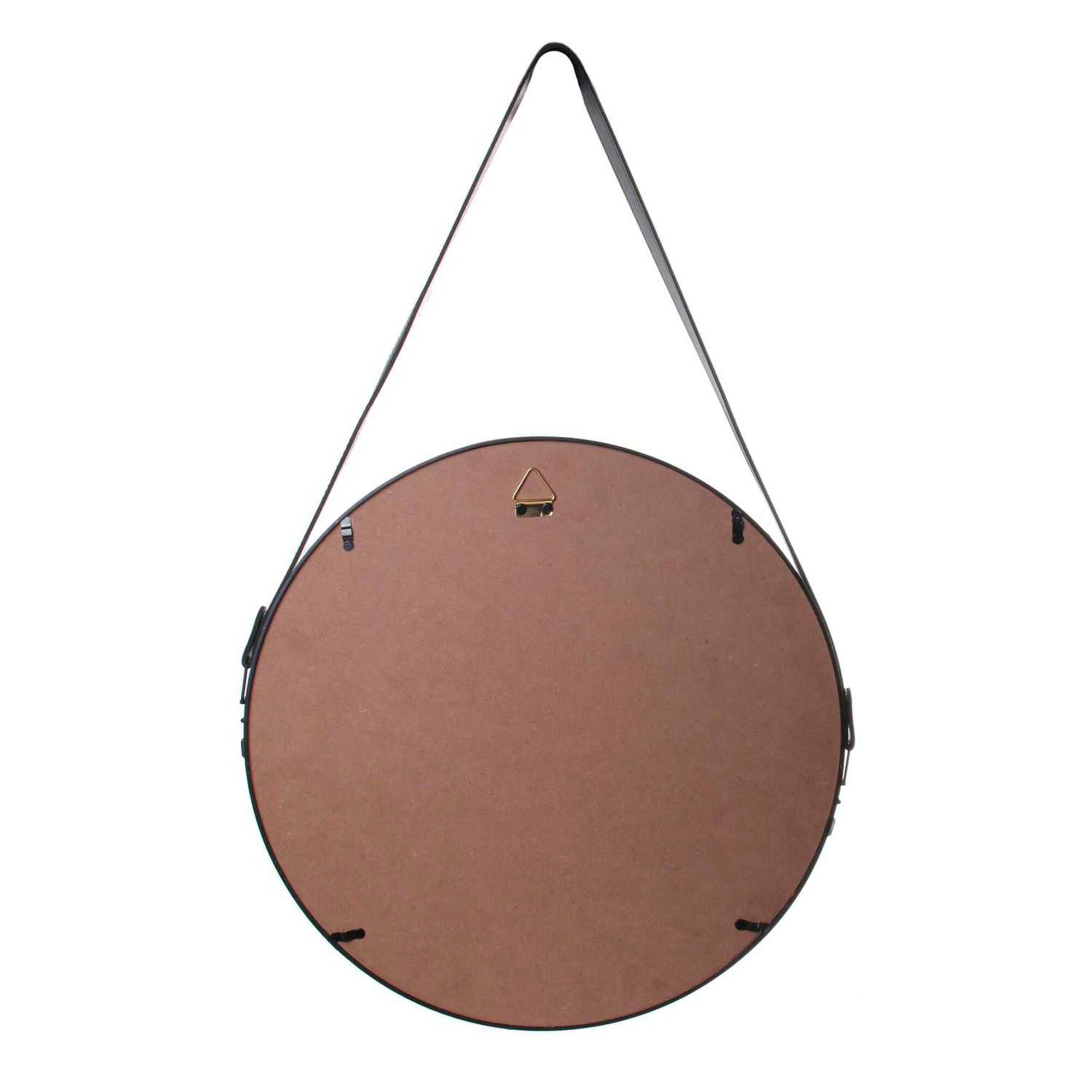 Miroir mural rond type barbier avec anse