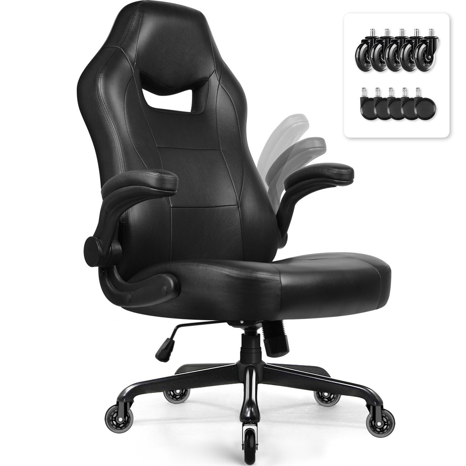Aiidoits Gaming-Stuhl Bürostuhl, Gaming Stuhl, Chefsessel Gaming Sessel Computerstuhl (Packung), 90° klappbare Armlehne