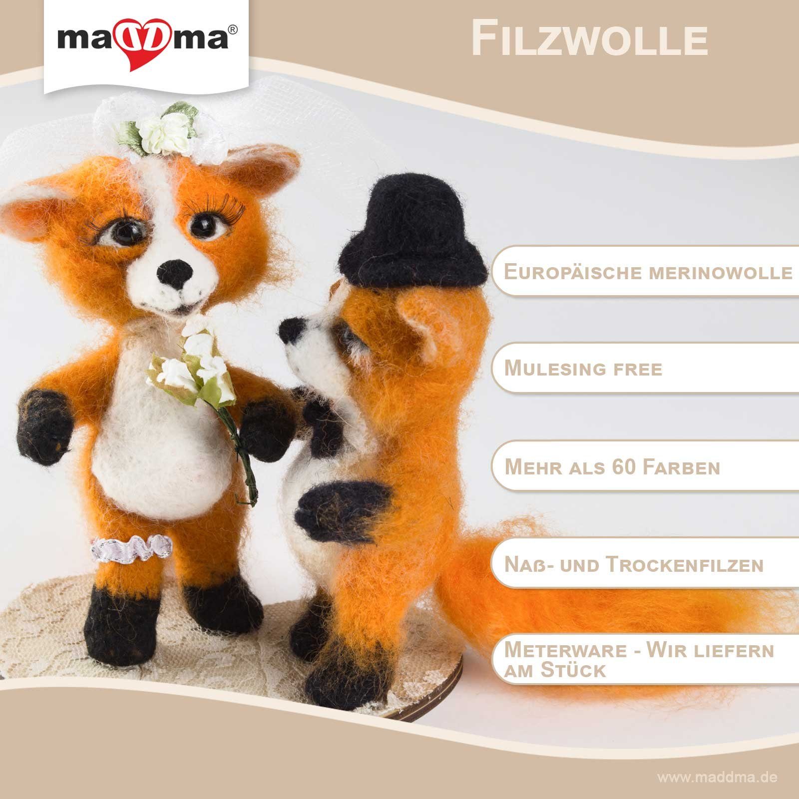 maDDma 1m Filzwolle Märchenwolle Meterware Bastelgarn, 1 m, 063 Wintermärchen
