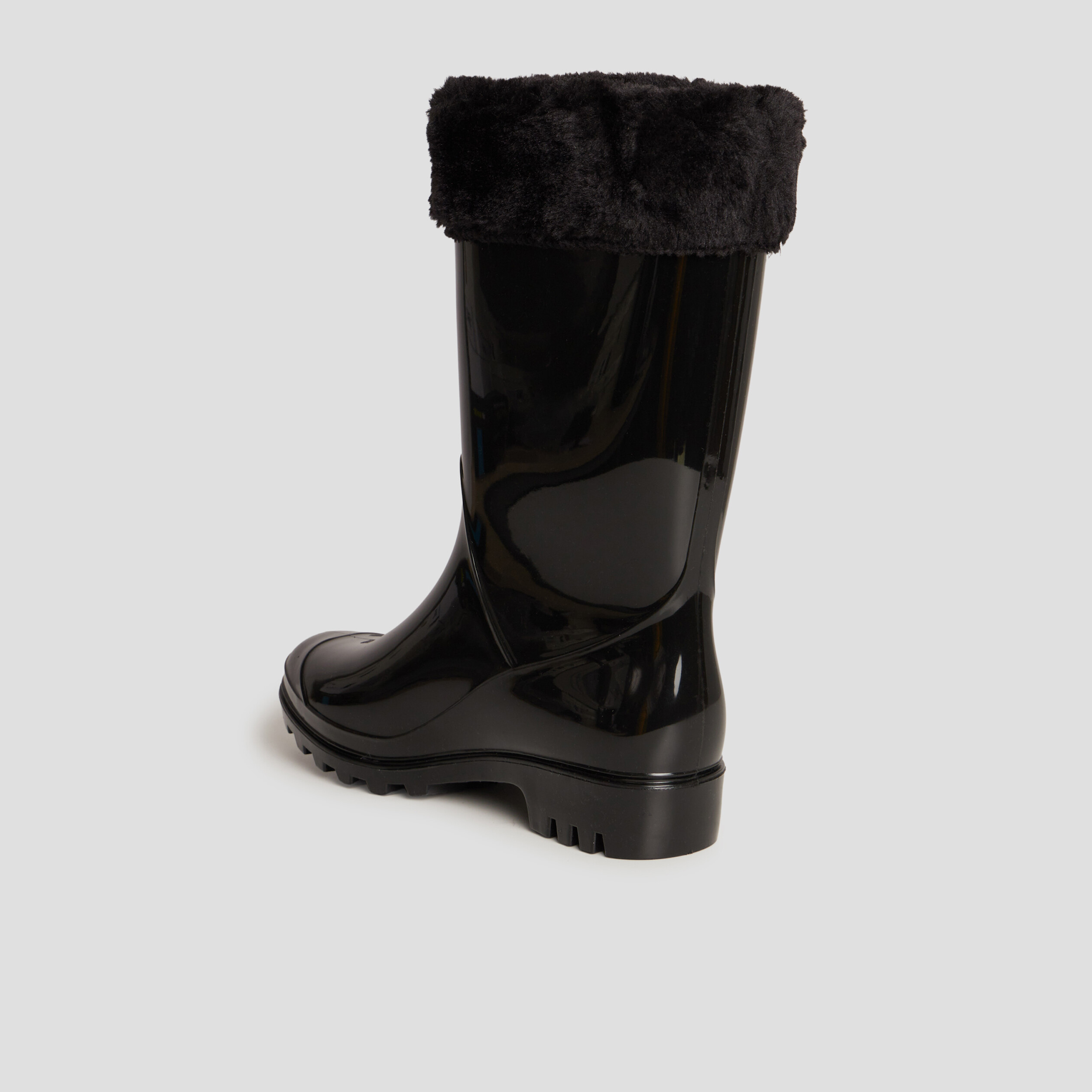 Bottes de pluie fourrées noir femme | La Halle