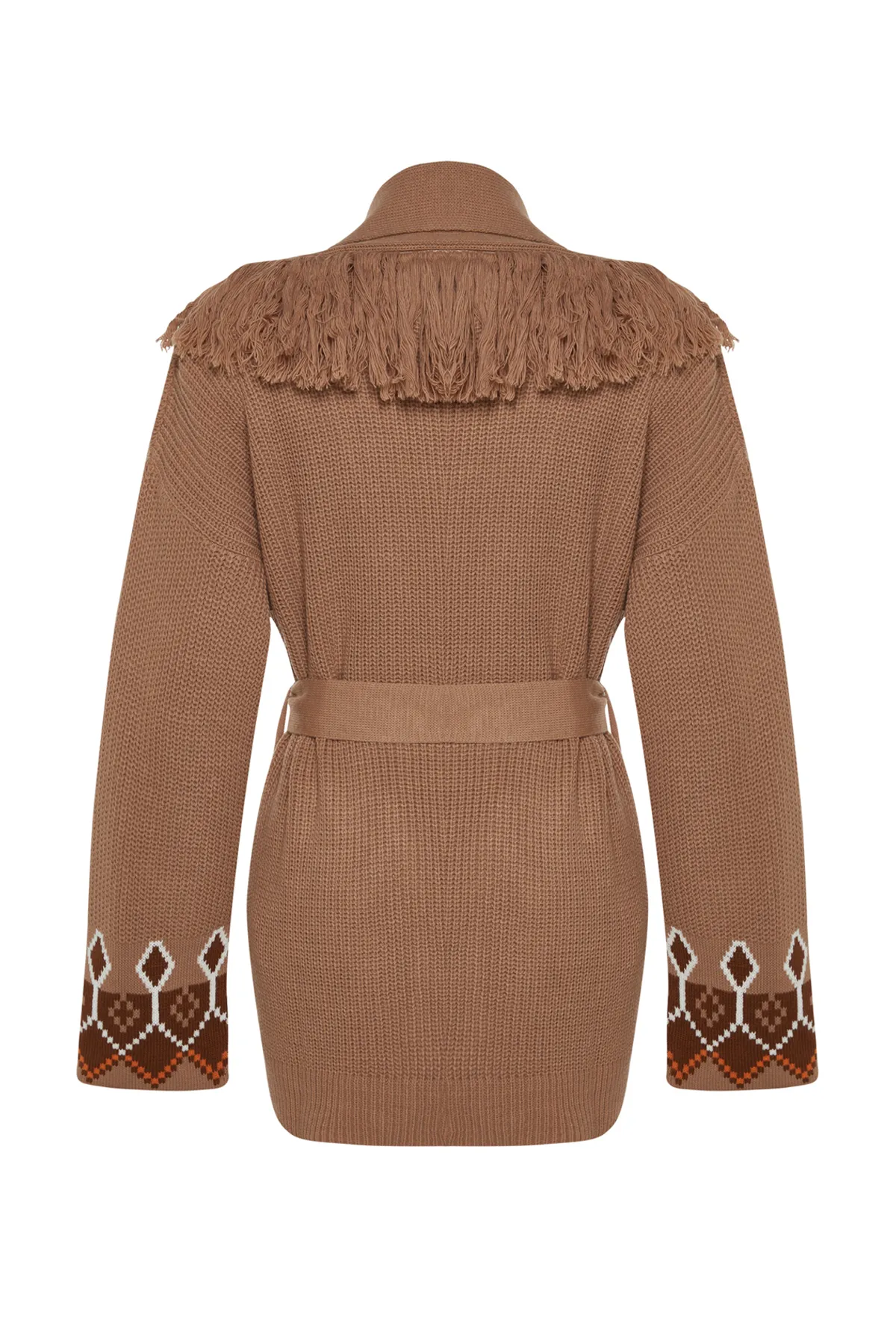 Trendyol Collection  Beigefarbener Strickcardigan mit weiter Passform TWOAW24HI00218