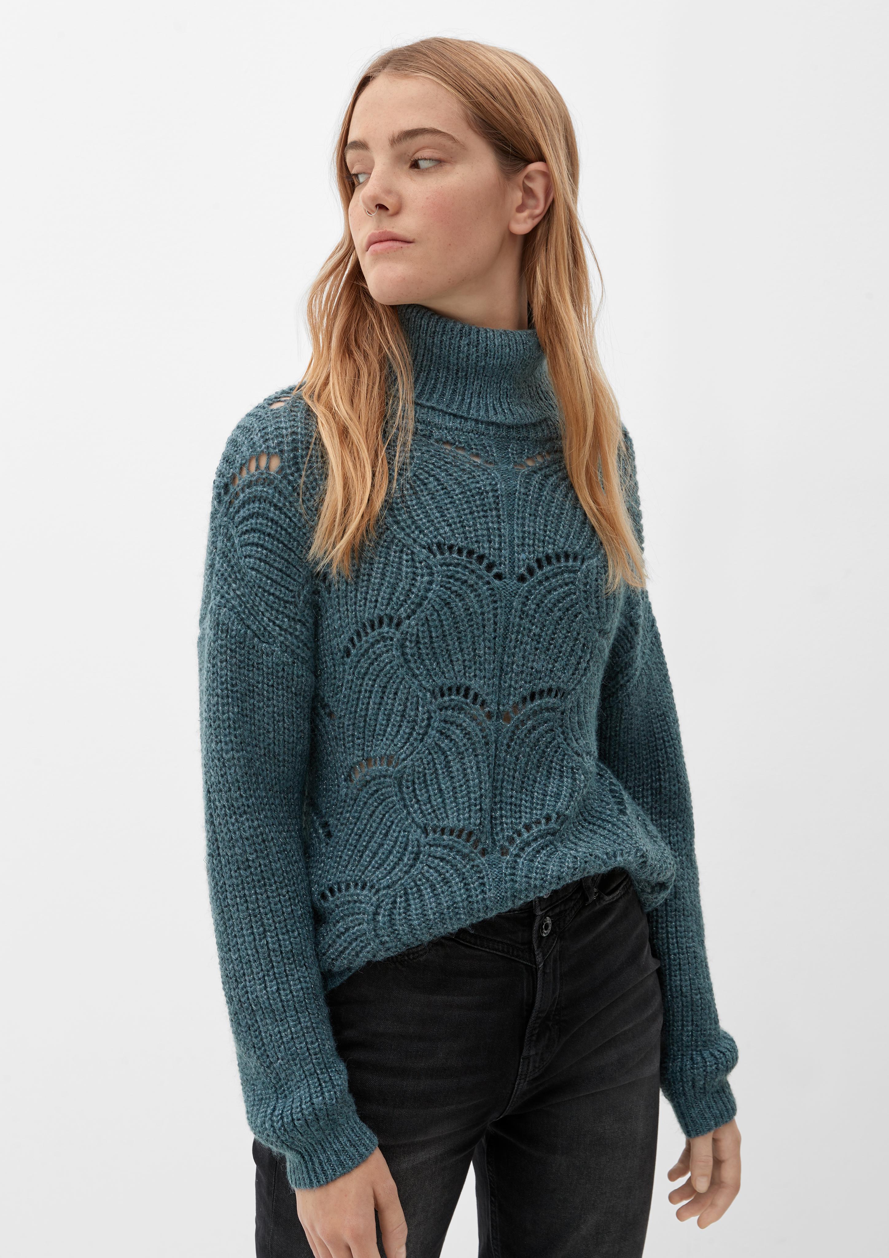Rollkragenpullover mit Glitzergarn  2124704-69W0